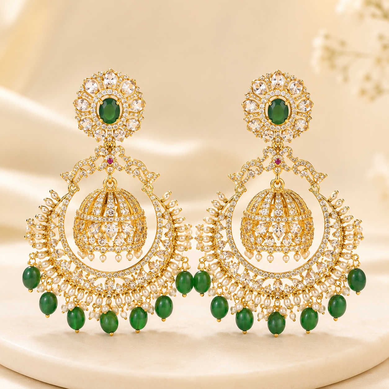 Chandbali Earrings Antique Finish