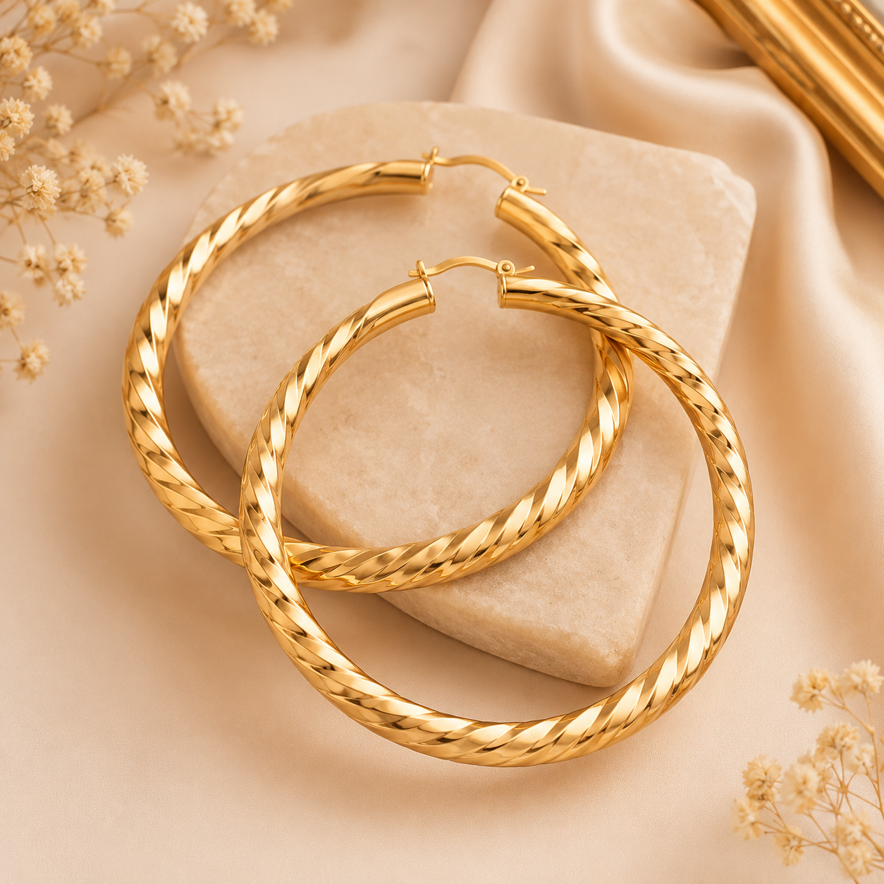 Oversized Gold Plated Hoops