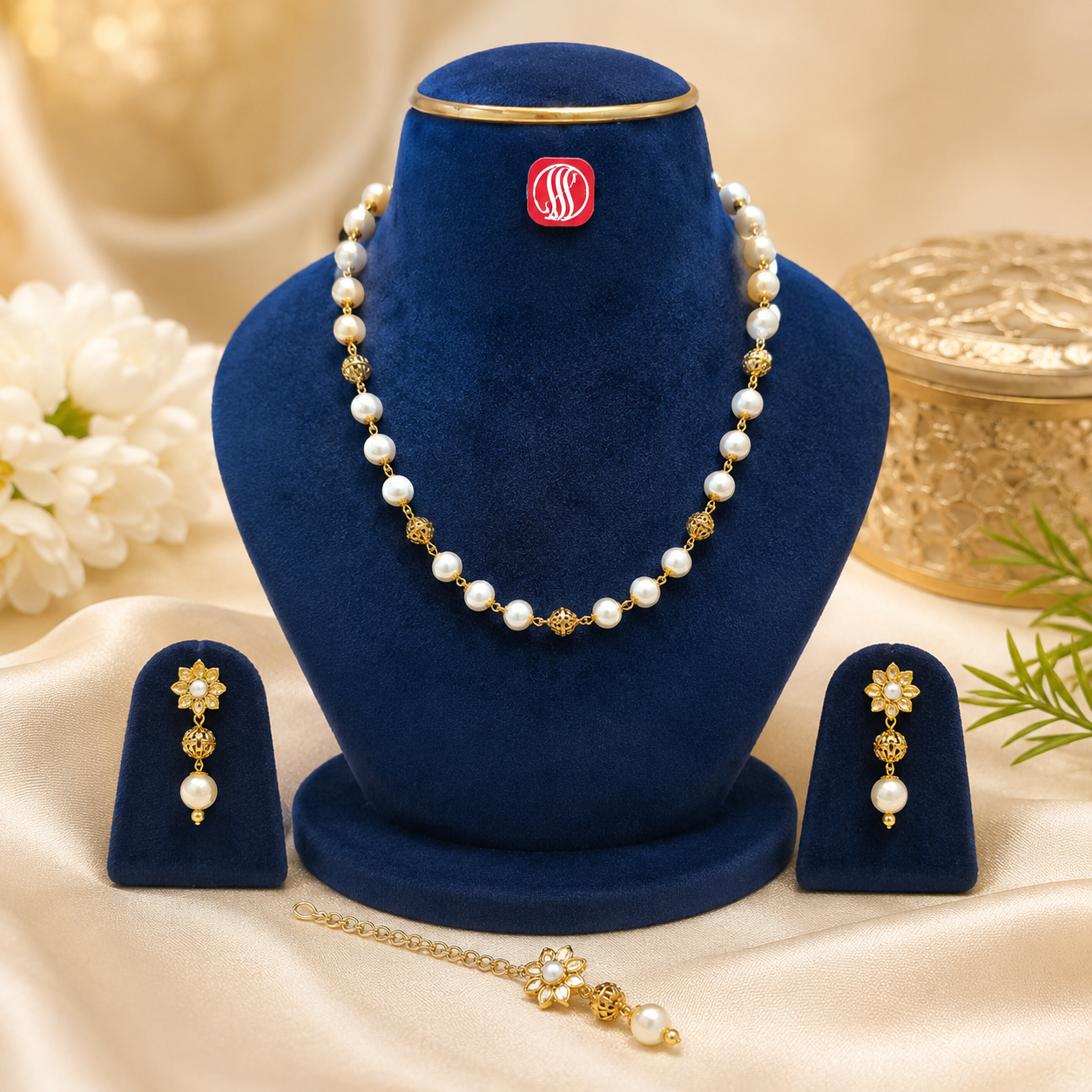 Kids Pearl Necklace Set