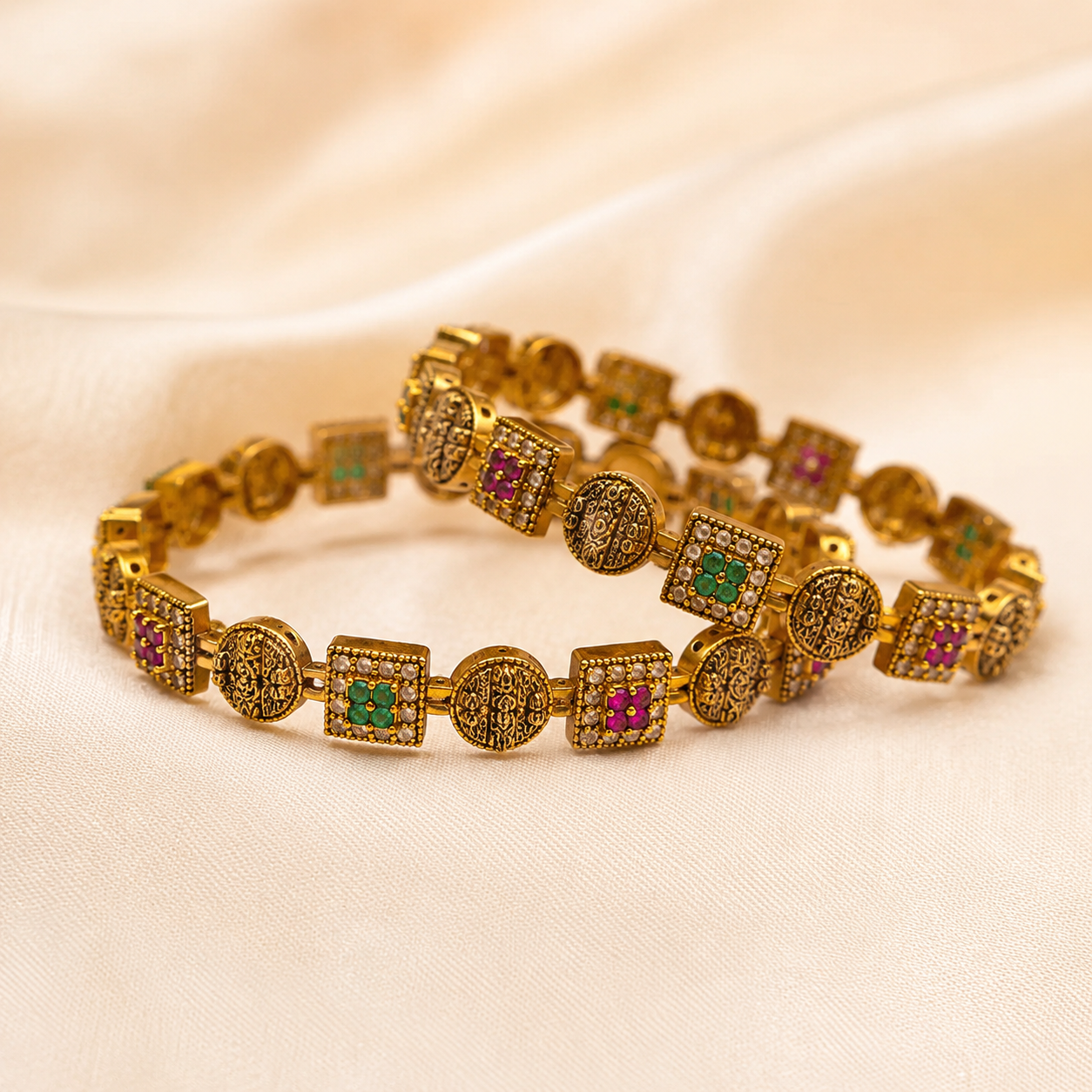 Kids Antique Bangle Pair