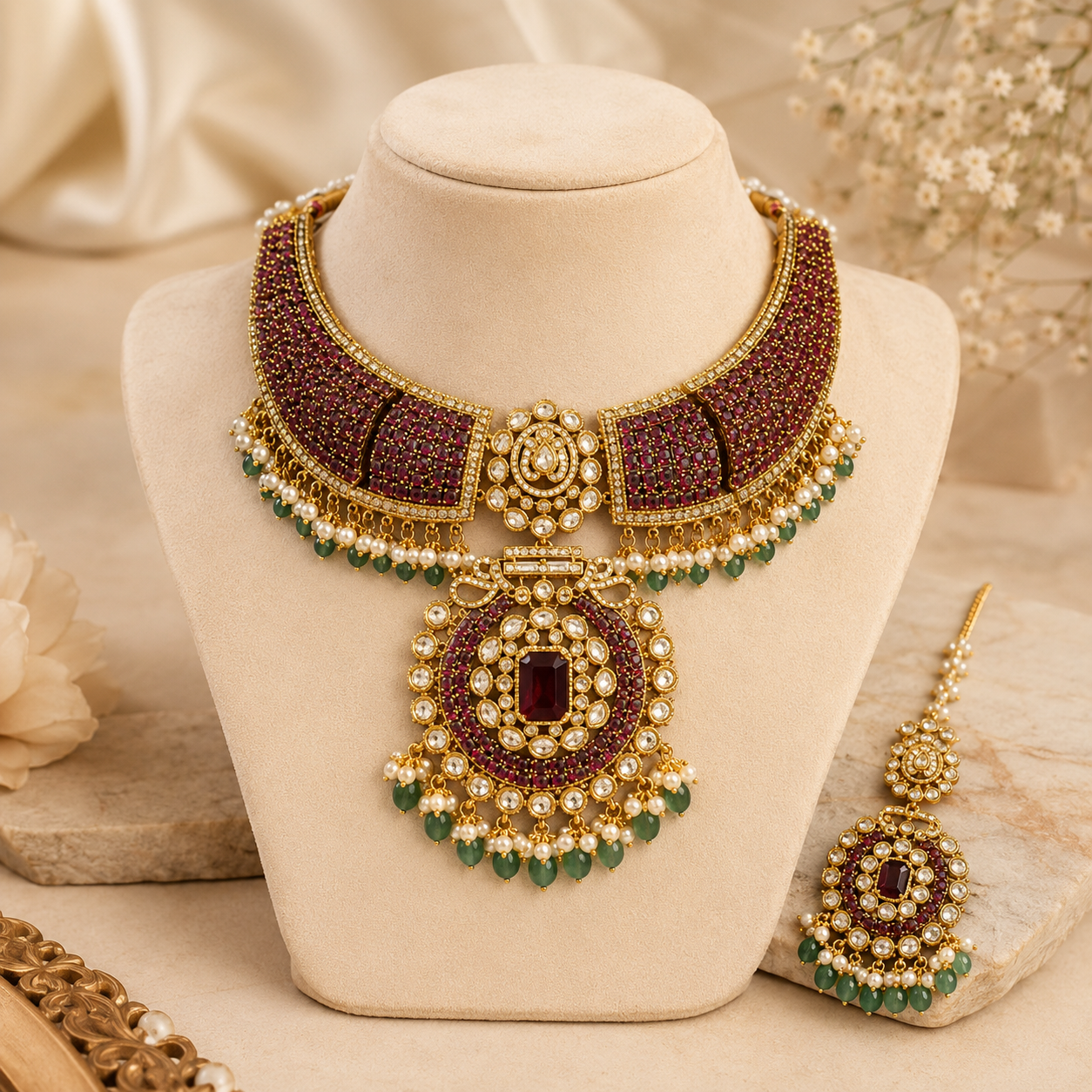 Kundan Choker with Maang Tikka