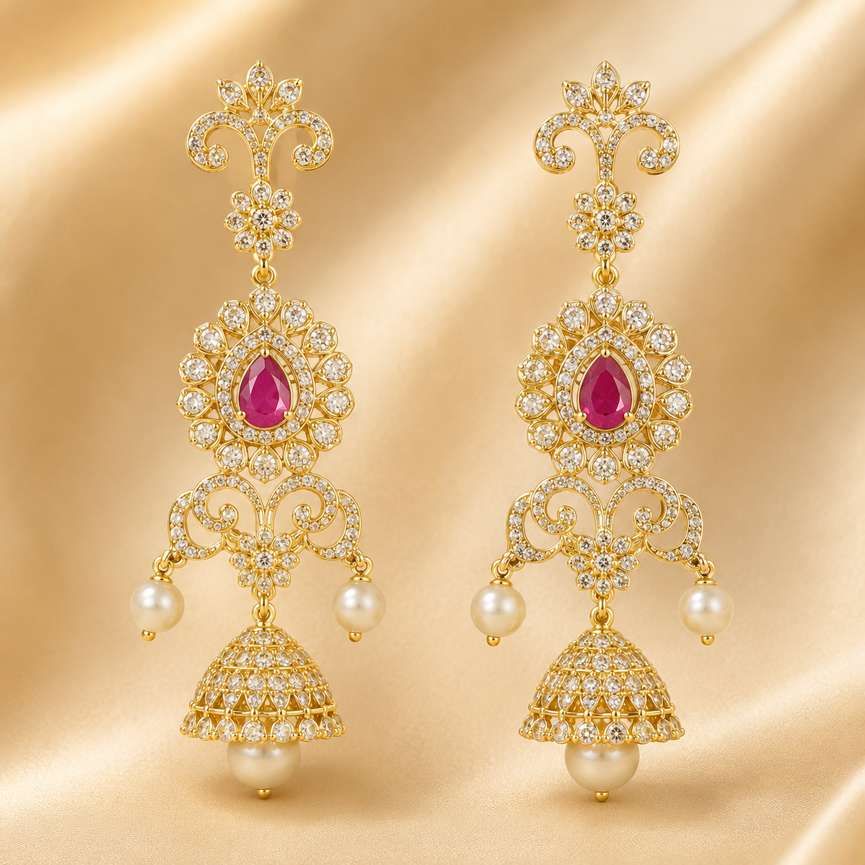 CZ Stud Earrings Set