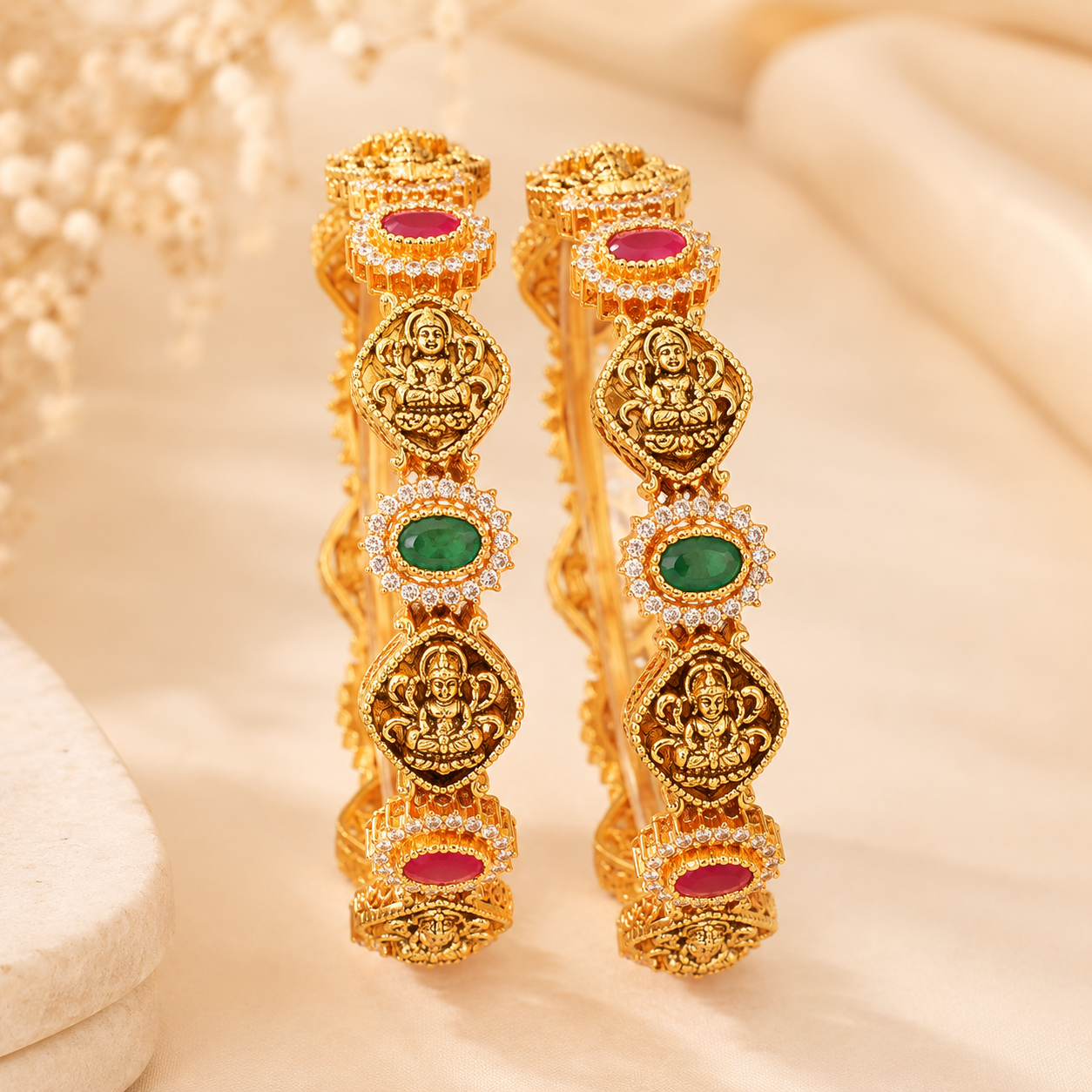 Antique Temple Bangles Set of 2
