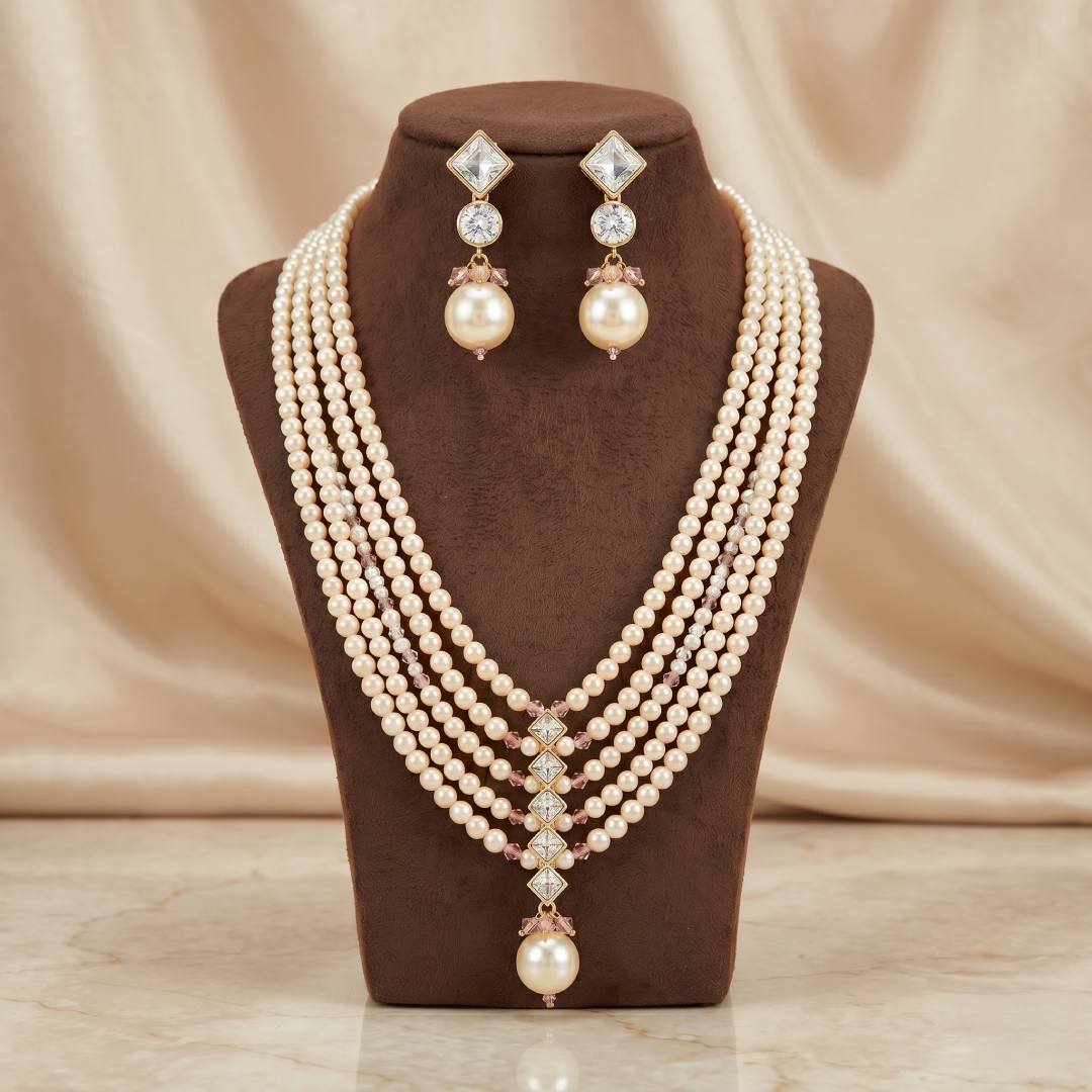 Pearl Drop Earring & Necklace Set